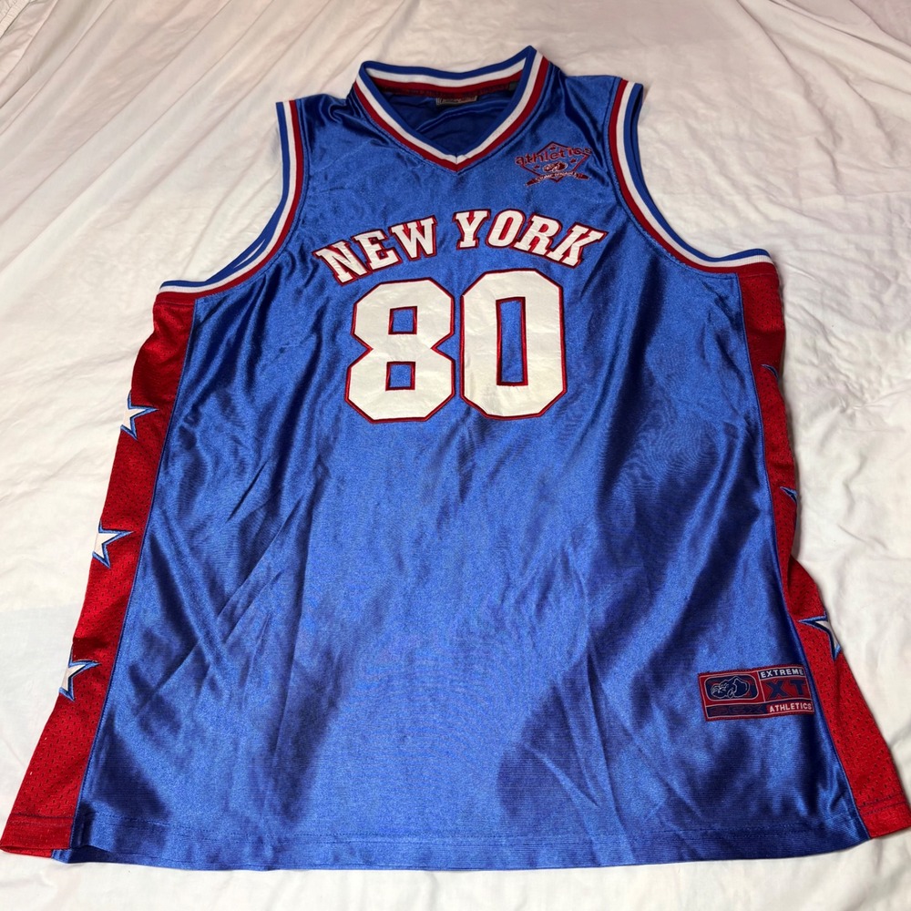 SCX Extreme XT Athletics New York‎ 80 Basketball Jersey Blue Red Mens 2X Vintage